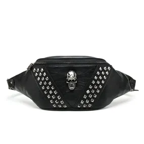 Gothic Crossbody Bag With Rivet And Skull Head / Unisex Accessories / Alternative Fashion