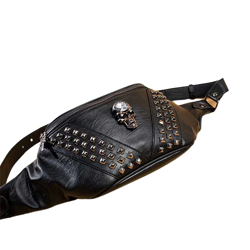 Gothic Crossbody Bag With Rivet And Skull Head / Unisex Accessories / Alternative Fashion