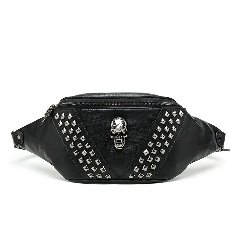 Gothic Crossbody Bag With Rivet And Skull Head / Unisex Accessories / Alternative Fashion