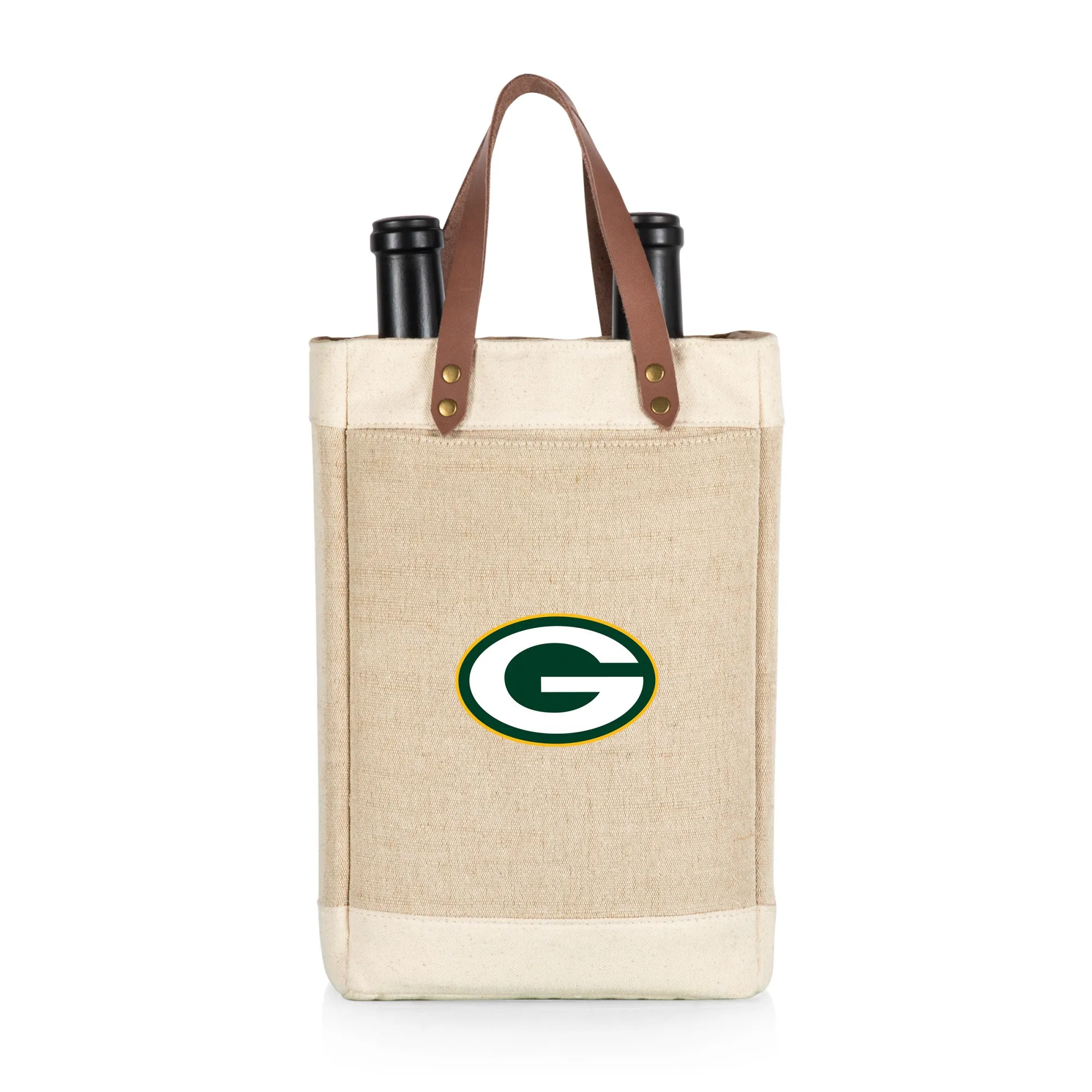 Green Bay Packers - Pinot Jute 2 Bottle Insulated Wine Bag