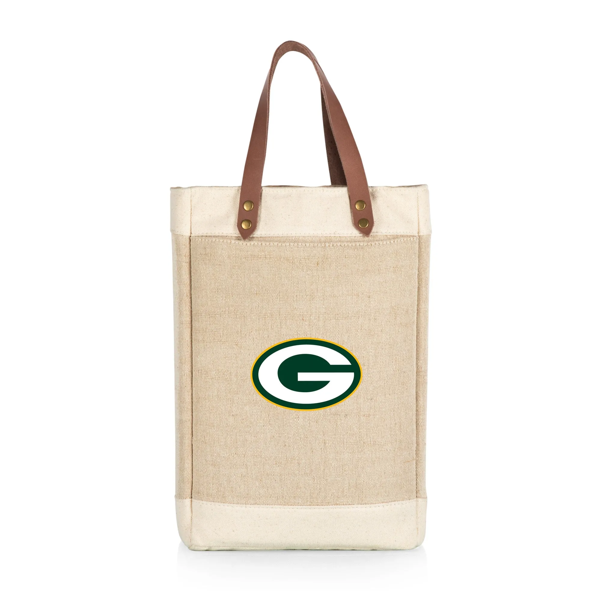 Green Bay Packers - Pinot Jute 2 Bottle Insulated Wine Bag