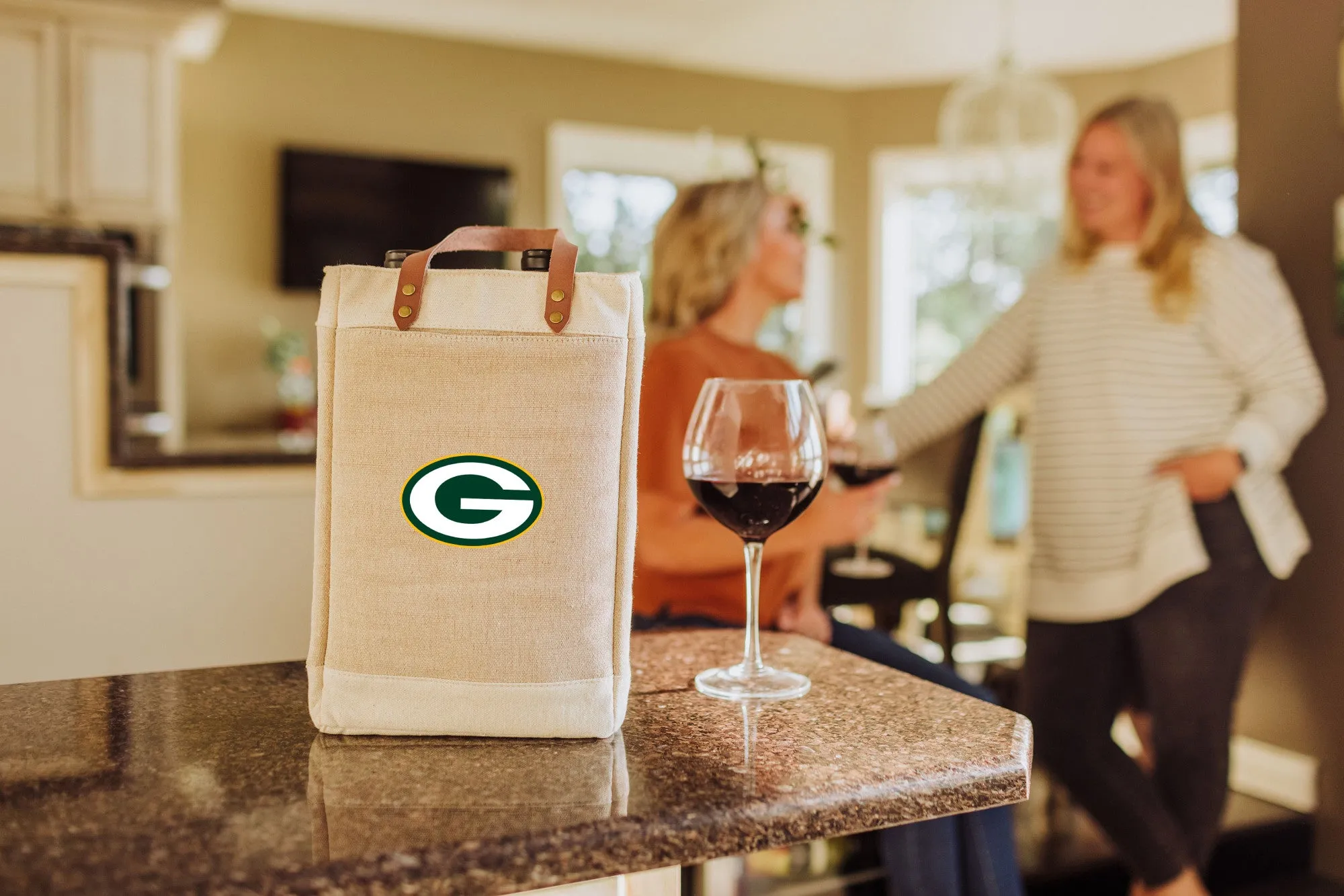 Green Bay Packers - Pinot Jute 2 Bottle Insulated Wine Bag