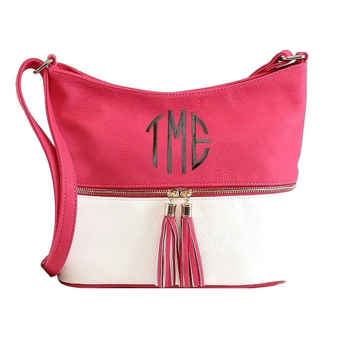 HB3016C Monogrammable Fashion Crossbody Bag With Tassel