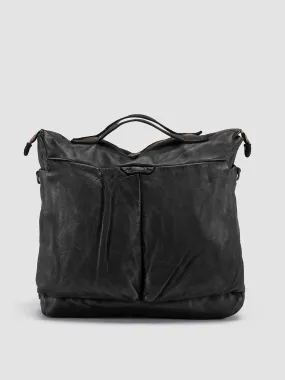 HELMET 036 - Black Leather Backpack