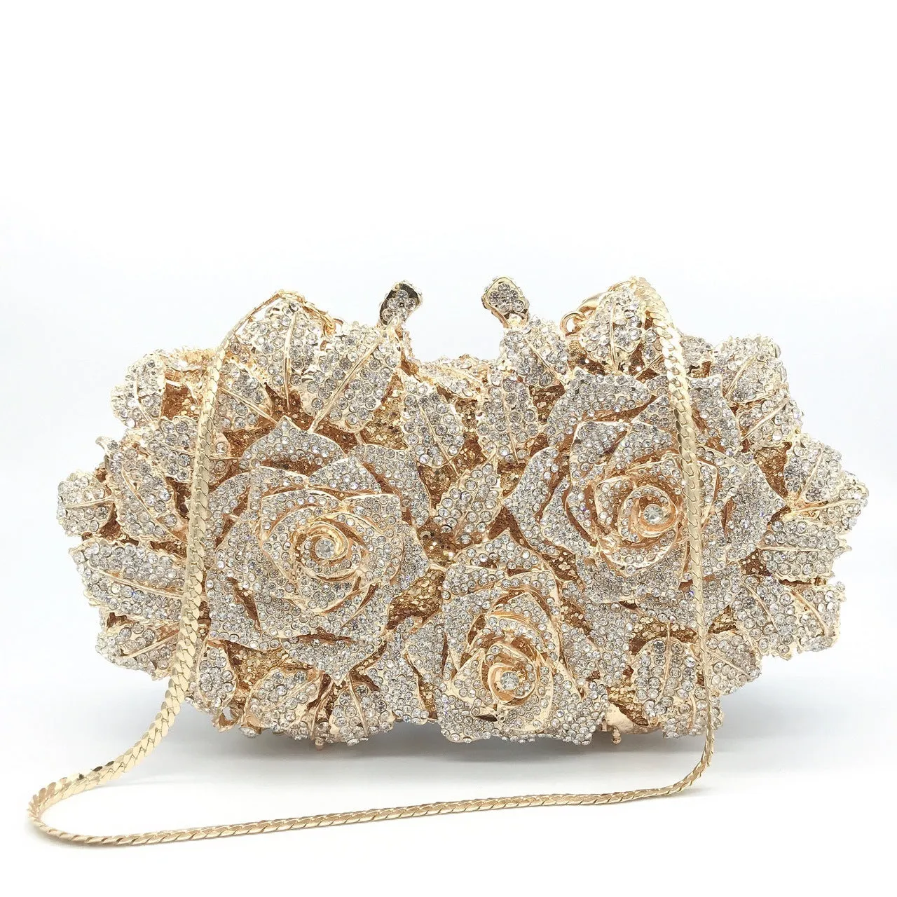 Hollow Rose Diamond Dinner Bag | Elegant Evening Statement