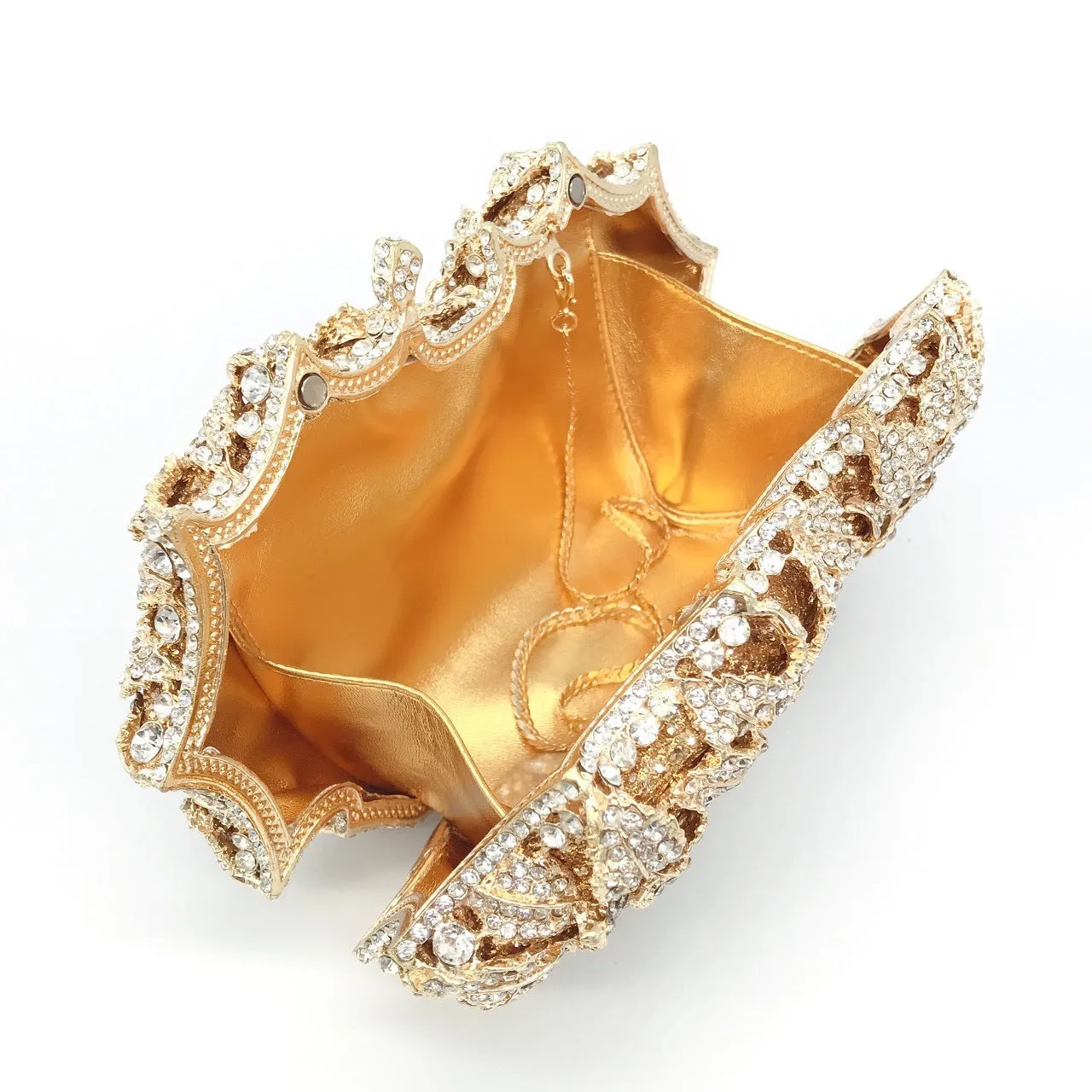 Hollow Rose Diamond Dinner Bag | Elegant Evening Statement