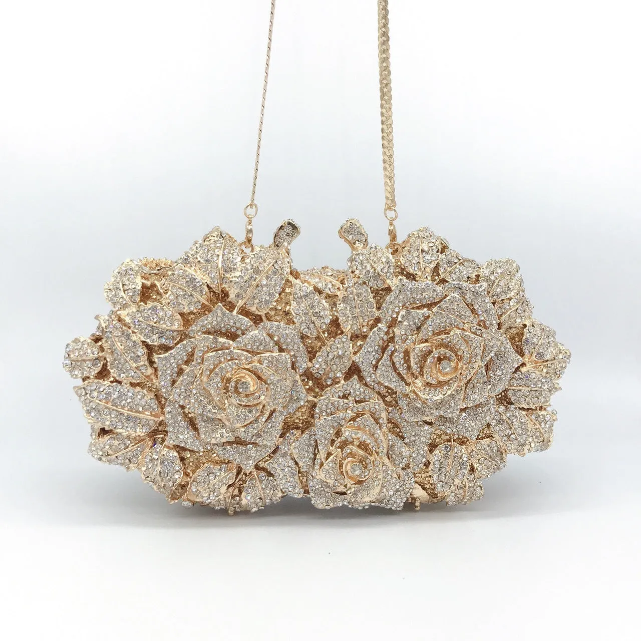 Hollow Rose Diamond Dinner Bag | Elegant Evening Statement