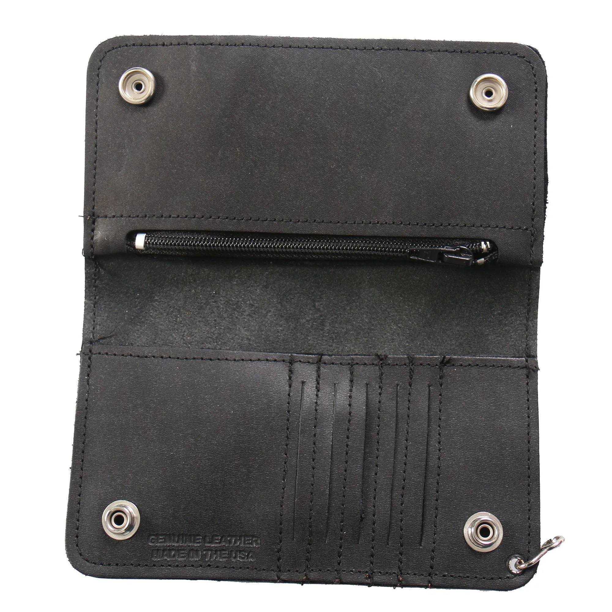 Hot Leathers 7" BiFold Black Leather Wallet