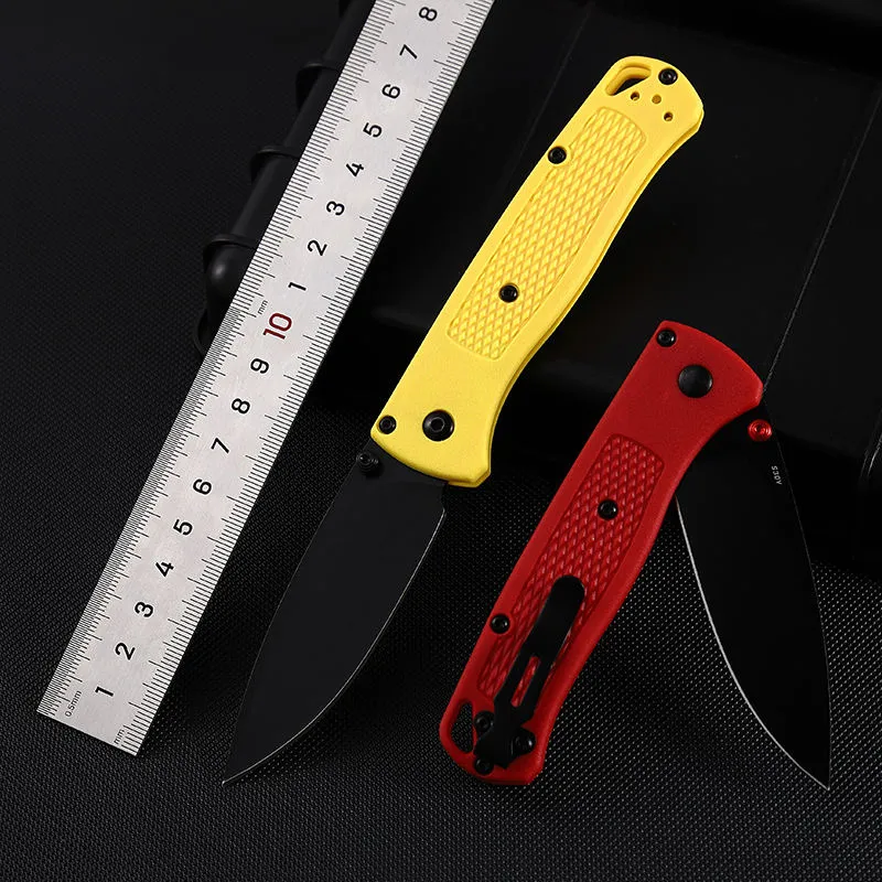 Hot Selling Best S30V Steel Red Yellow Plastic Handle Folding Outdoor Knives Camping Manual Pocket Edc Knife With Nylon Bag