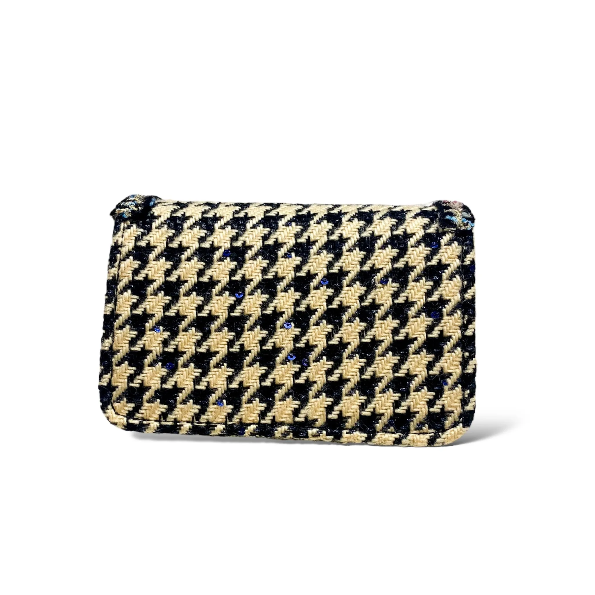 Houndstooth Purse - BLUE/BEIGE