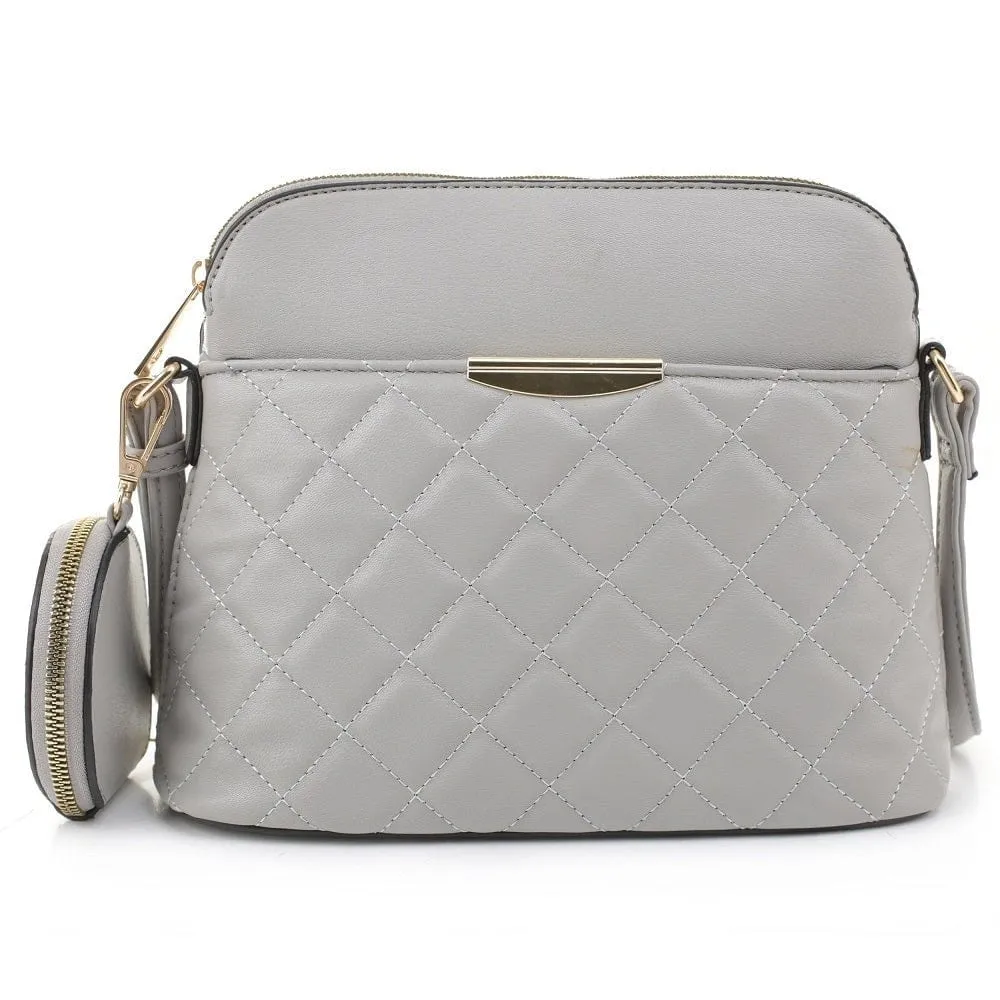 HY5314QS Quilted Front Dome Crossbody w/ Earbud Case