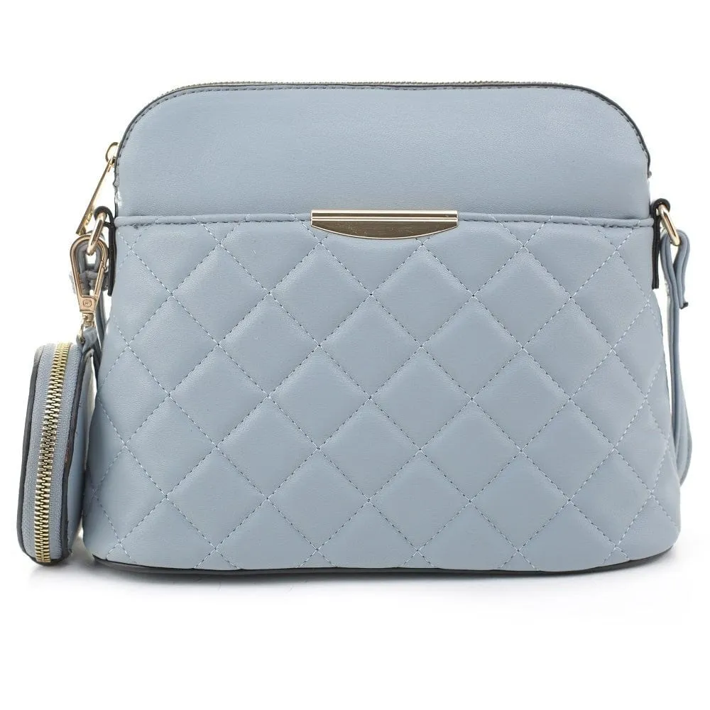 HY5314QS Quilted Front Dome Crossbody w/ Earbud Case