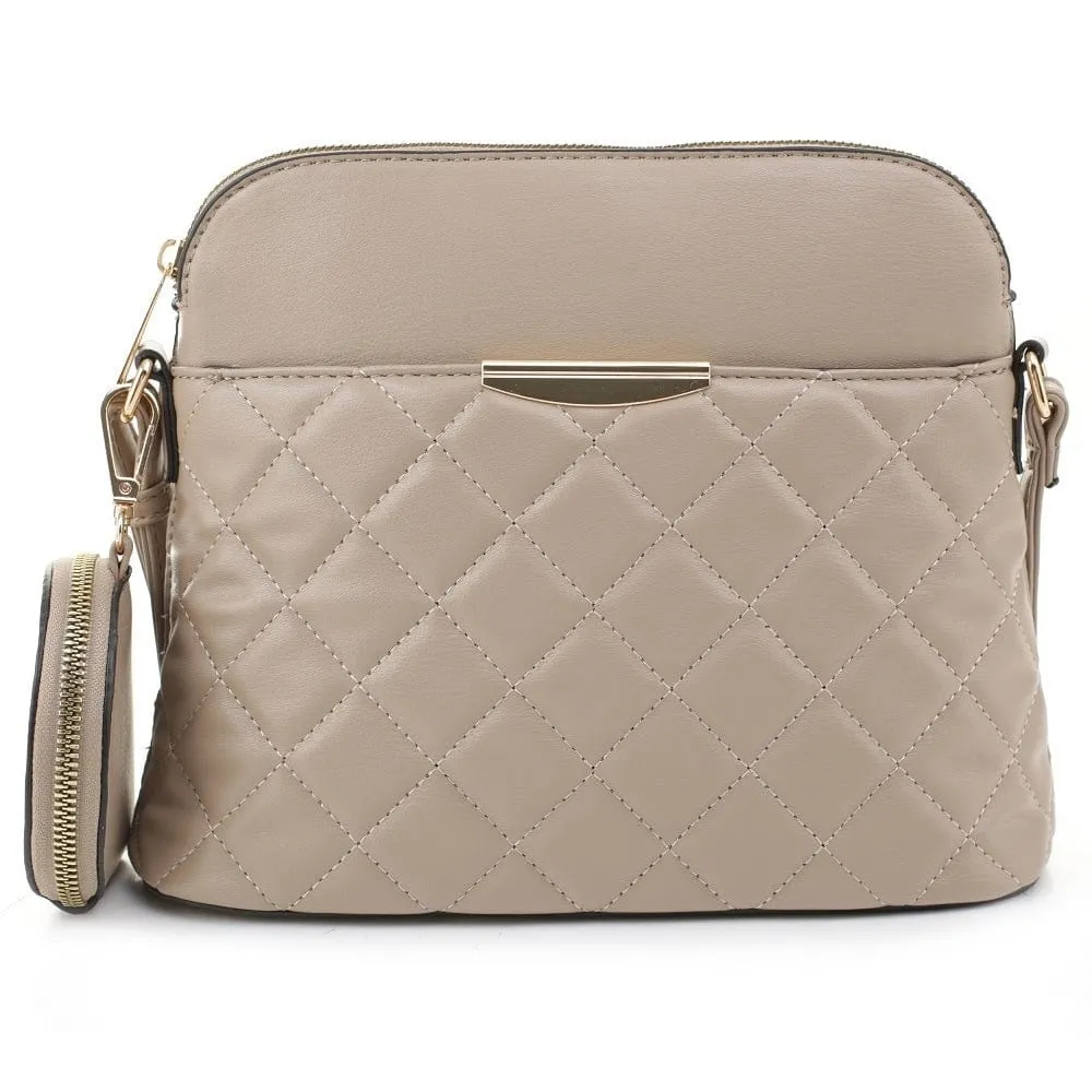 HY5314QS Quilted Front Dome Crossbody w/ Earbud Case