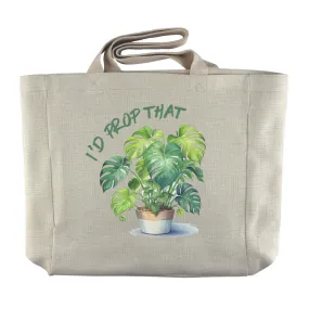 I'd Prop That | Monstera Houseplant Themed Reusable  Grocery Tote