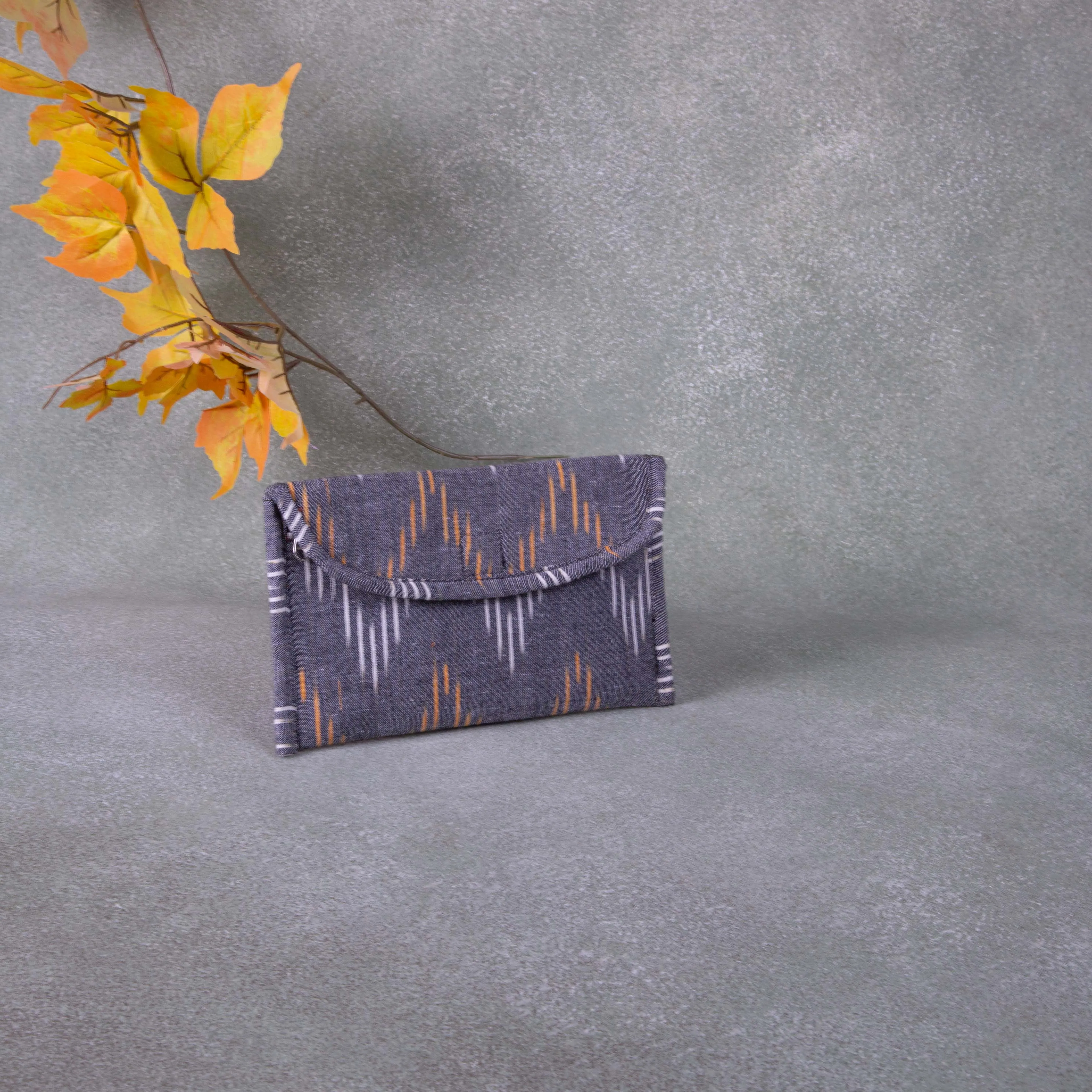 Ikat Clutch Grey With Yellow