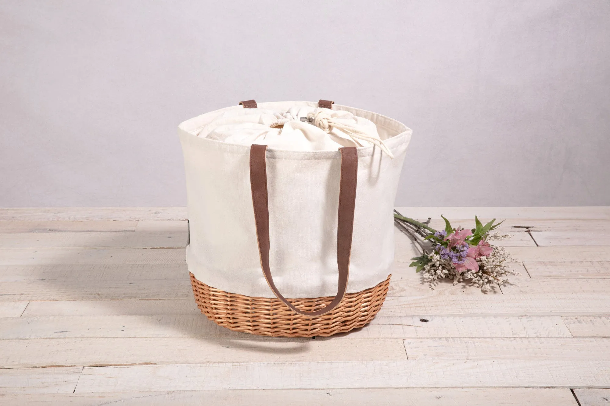 Indiana Hoosiers - Coronado Canvas and Willow Basket Tote