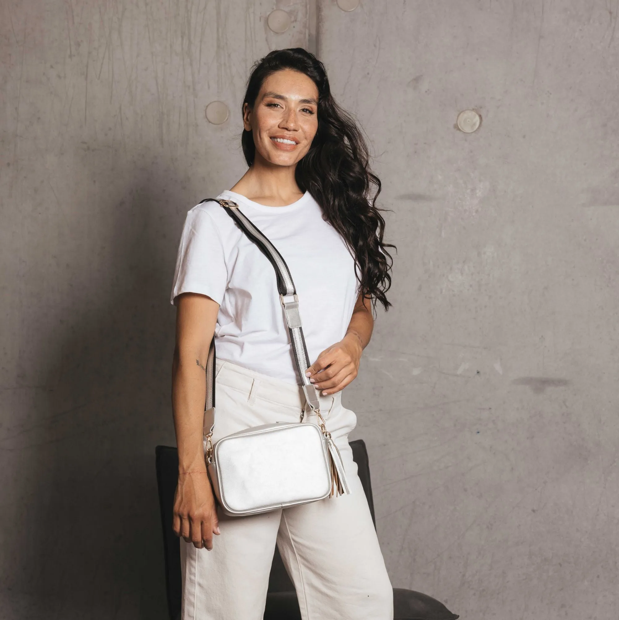 Indie Silver Crossbody Bag