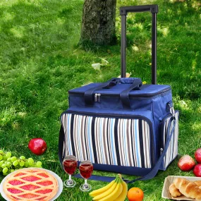 Insulated 6-Person Picnic Trolley Set with Cooler - Alfresco