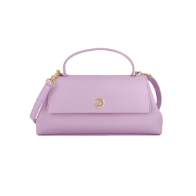 Italian Premium Leather Trapeze Bag Lavender Purple