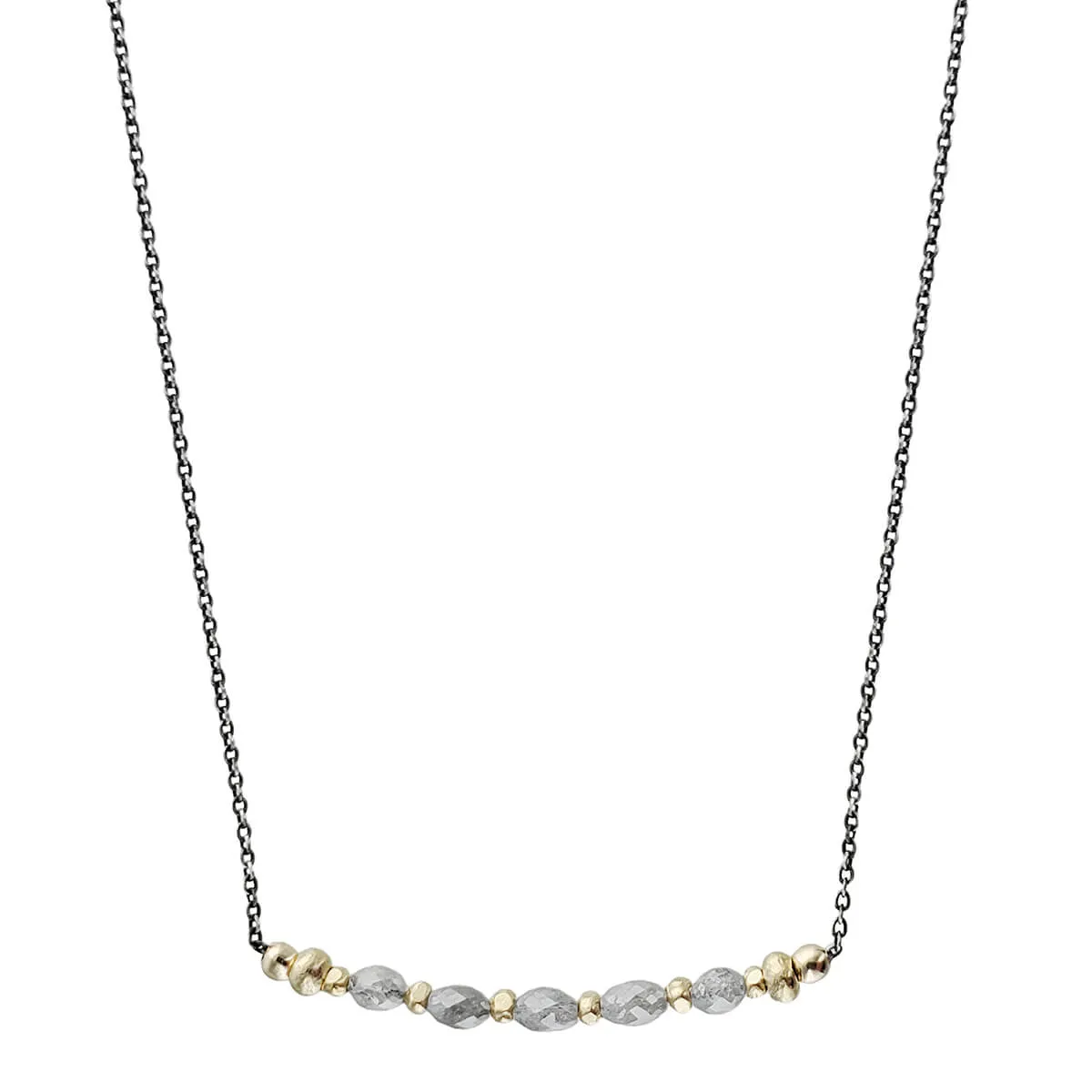 J & I Petite Spirited Grey Diamond Necklace