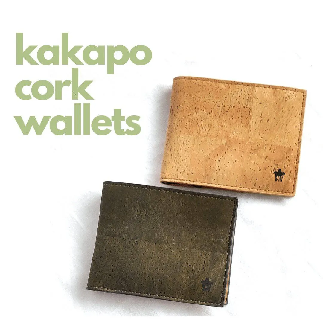 Kakapo Cork Wallet - Unique Unisex Slim Wallet for Men and Women - Green