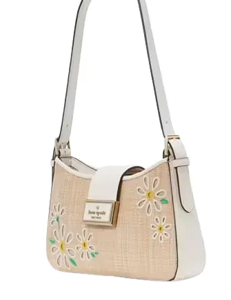 Kate Spade New York Reegan Daisy Straw Small Shoulder Bag