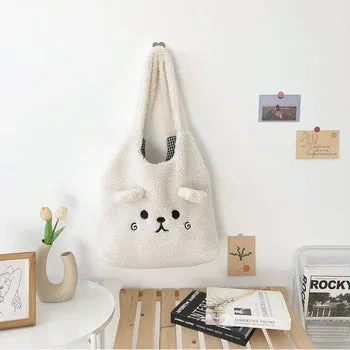 Kawaii Fluffy Pup Tote Bag - Kawaii Bag