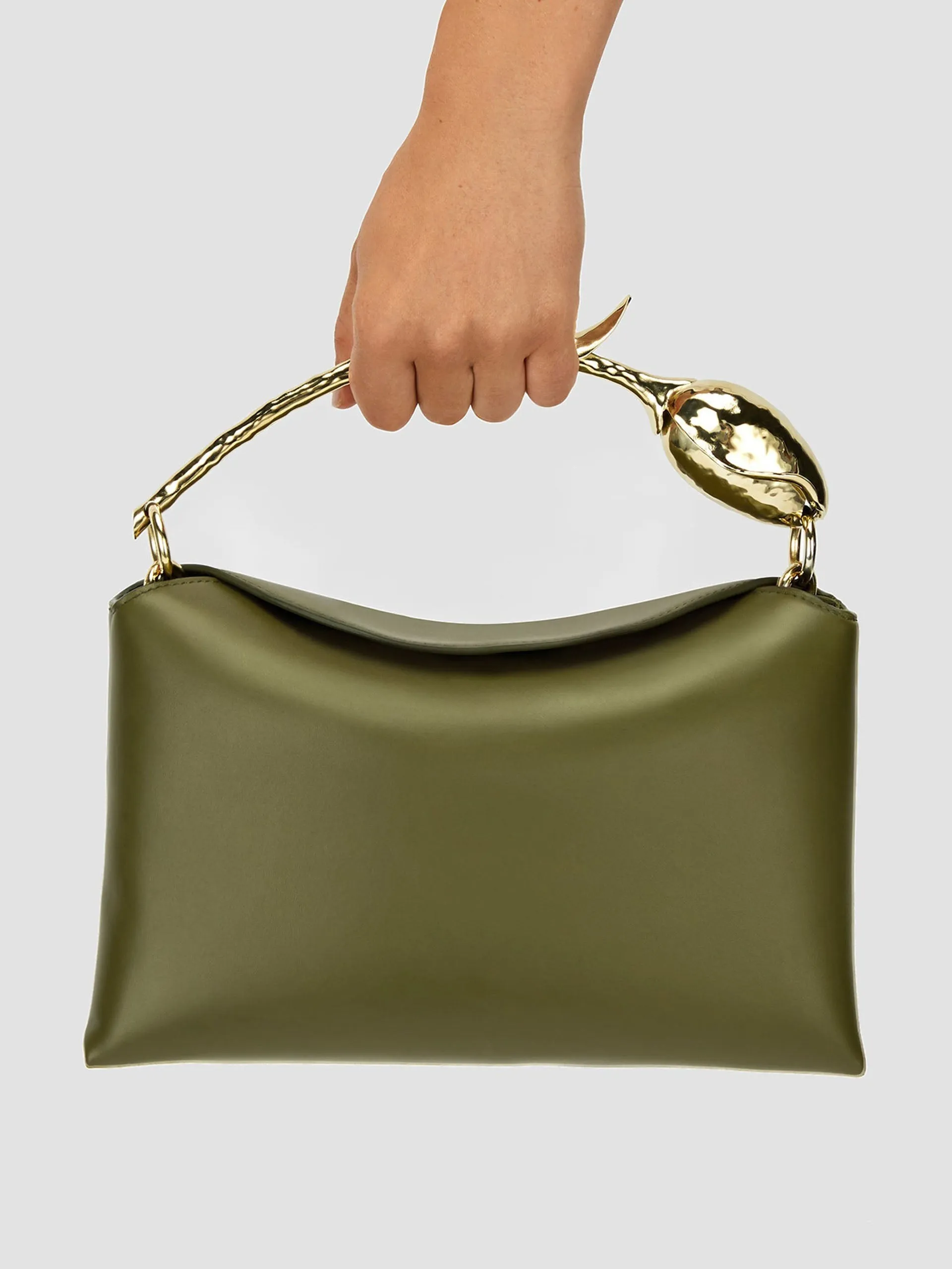 Khaki midi bloom bag