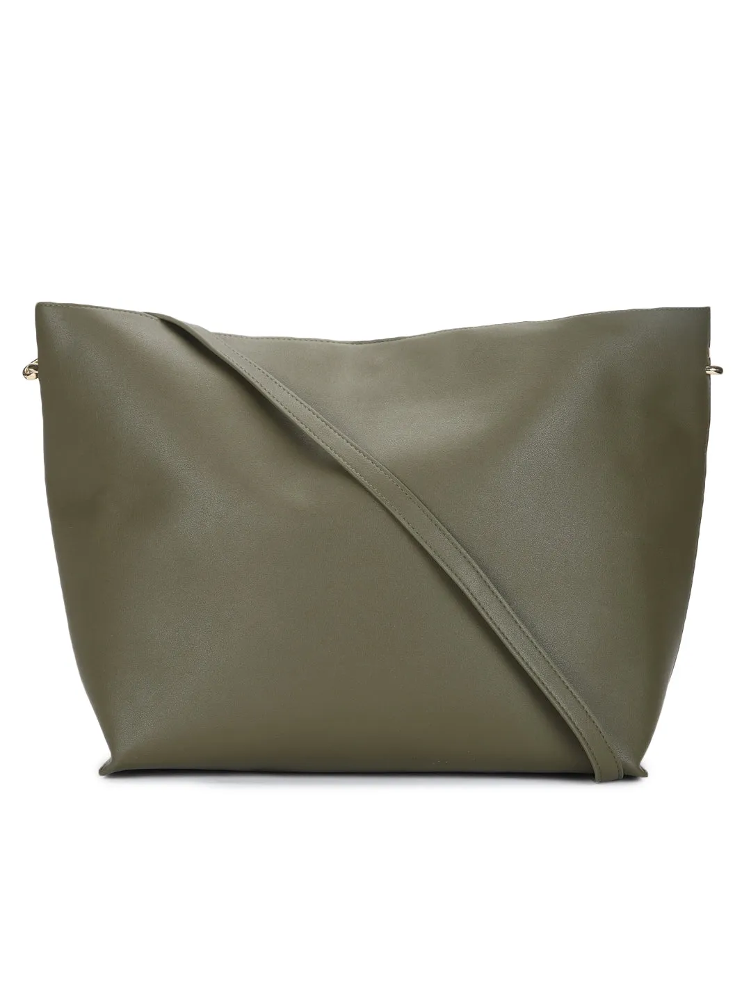 Khaki PU Bucket Bag