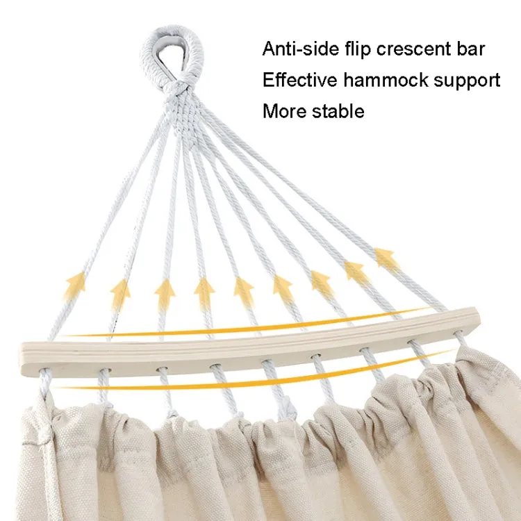 KLY829 Camping Indoor Hammock Outdoor Swing, Style: Single Reinforcement Anti-rollover Beige