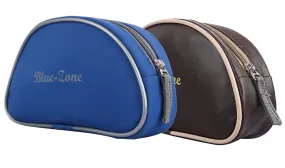 Kuber Industries Rexene 2 Pieces Multipurpose Shaving Pouch Travel Pouch, Brown & Blue