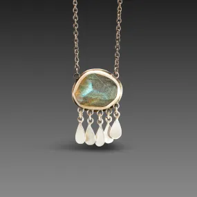 Labradorite and Silver Fringe Necklace