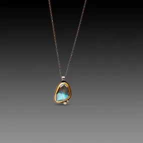 Labradorite with Two Diamonds Necklace