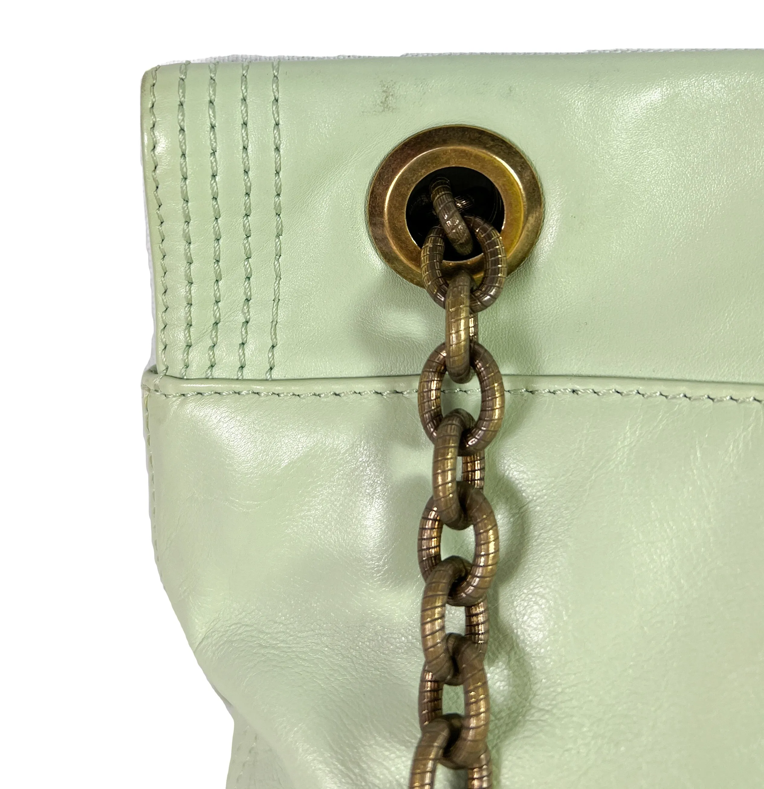 Lanvin mint green leather Happy shoulder bag