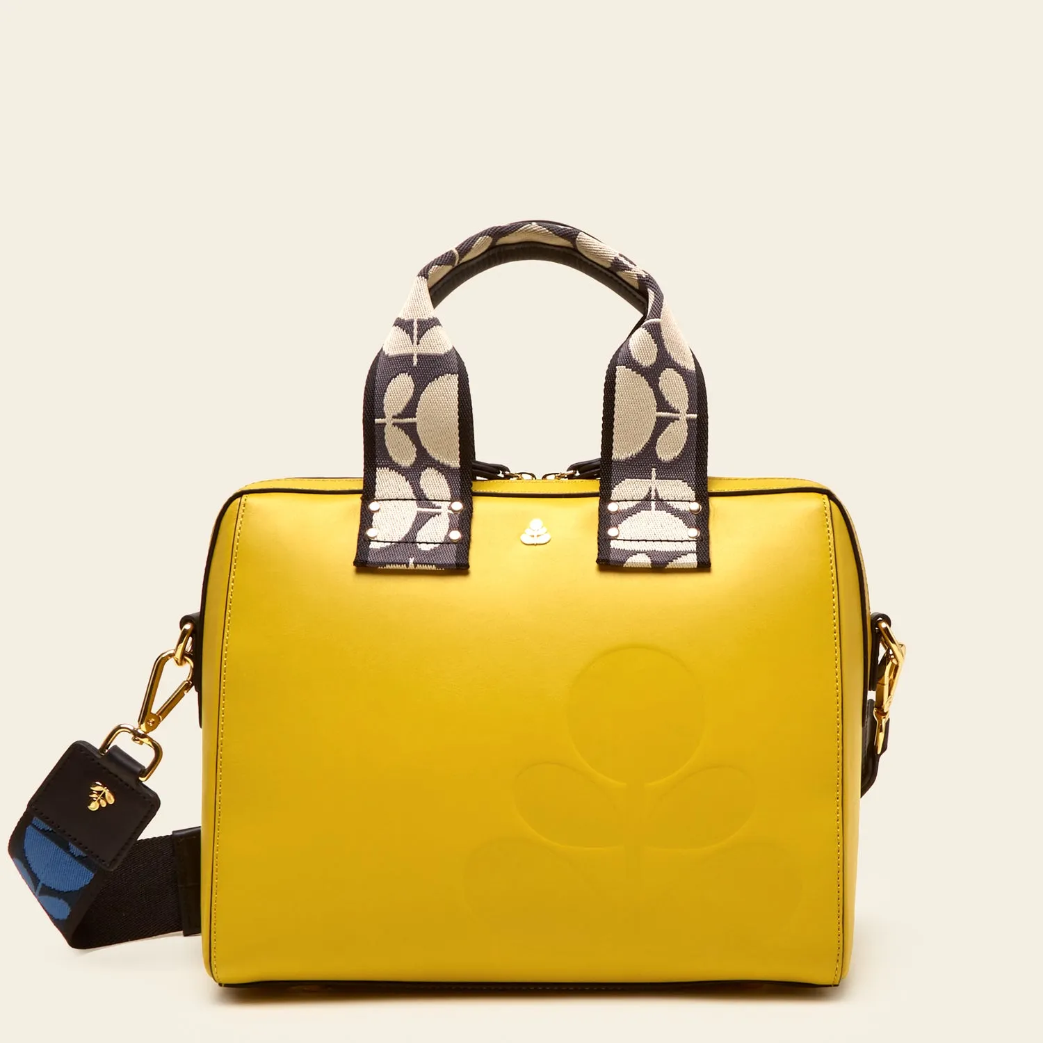 Large Iris Handbag - Embossed Yellow