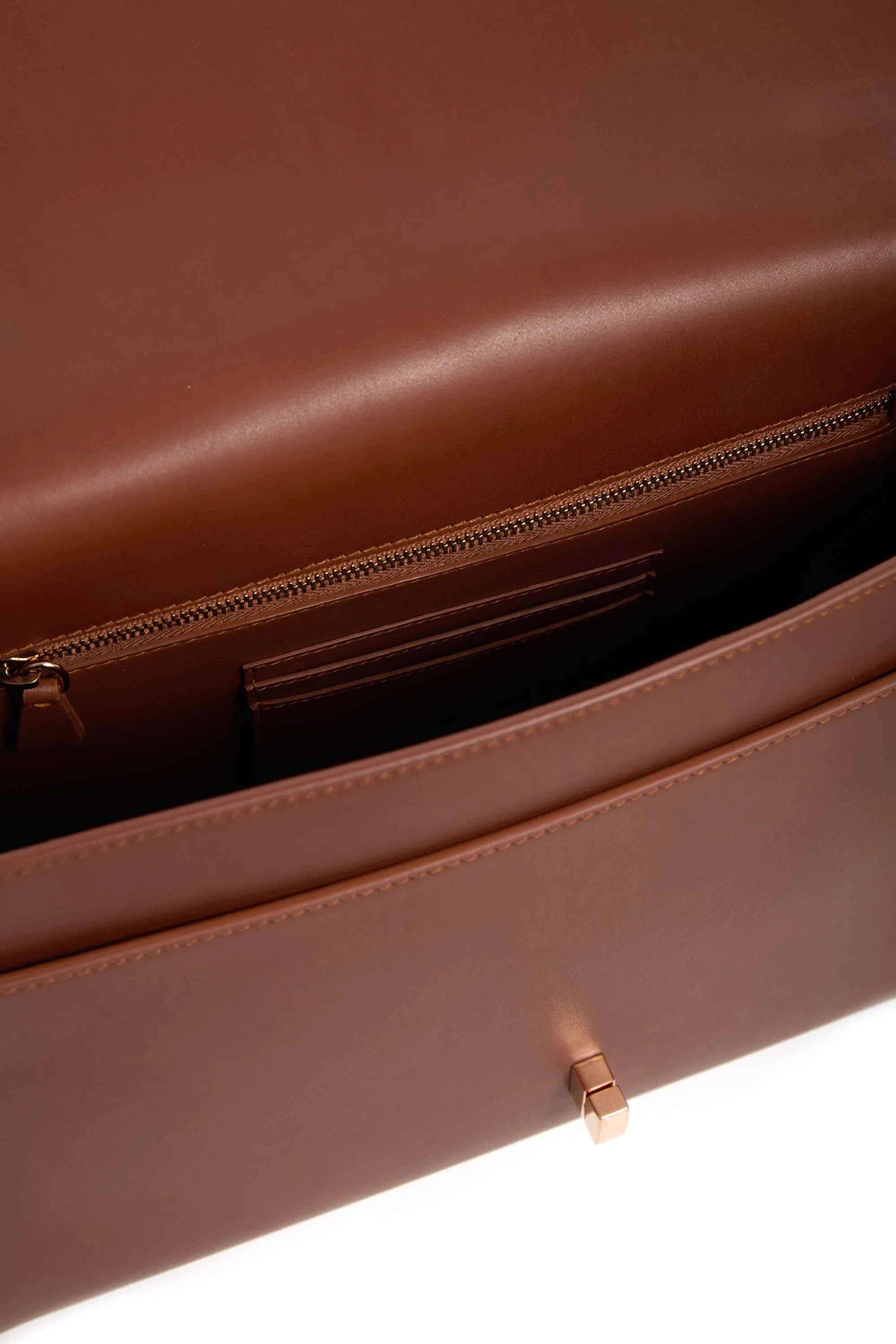 Large Leonora Flap Bag in Cognac Leather