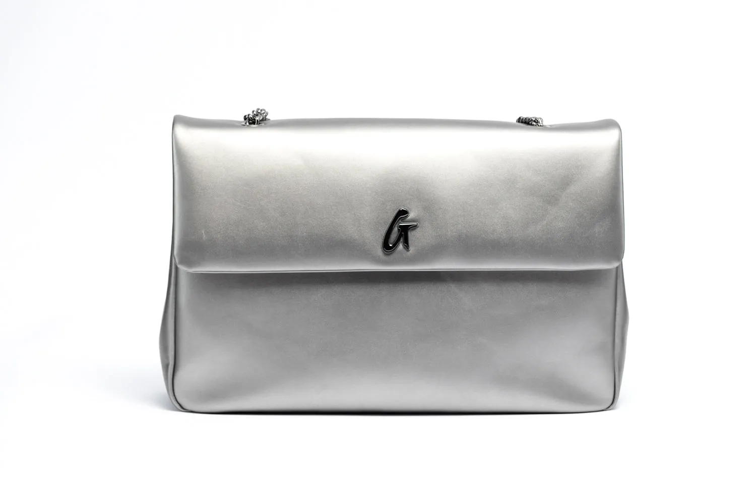 LARGE STANDARD FLAP BAG - PLATINUM