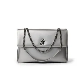 LARGE STANDARD FLAP BAG - PLATINUM