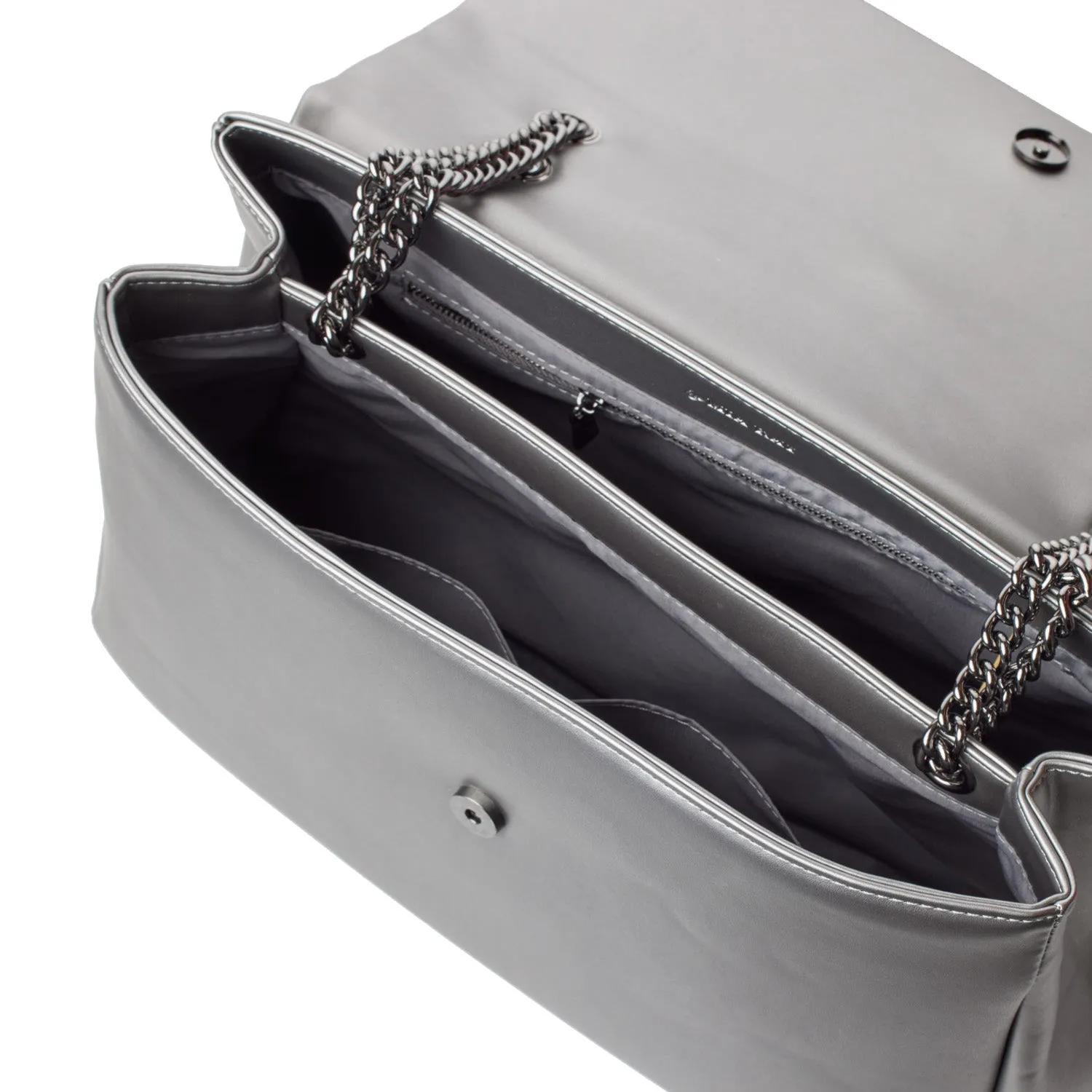 LARGE STANDARD FLAP BAG - PLATINUM