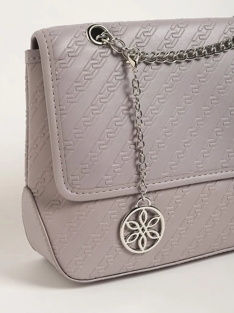 LOV Lavender Embossed Shoulder Bag