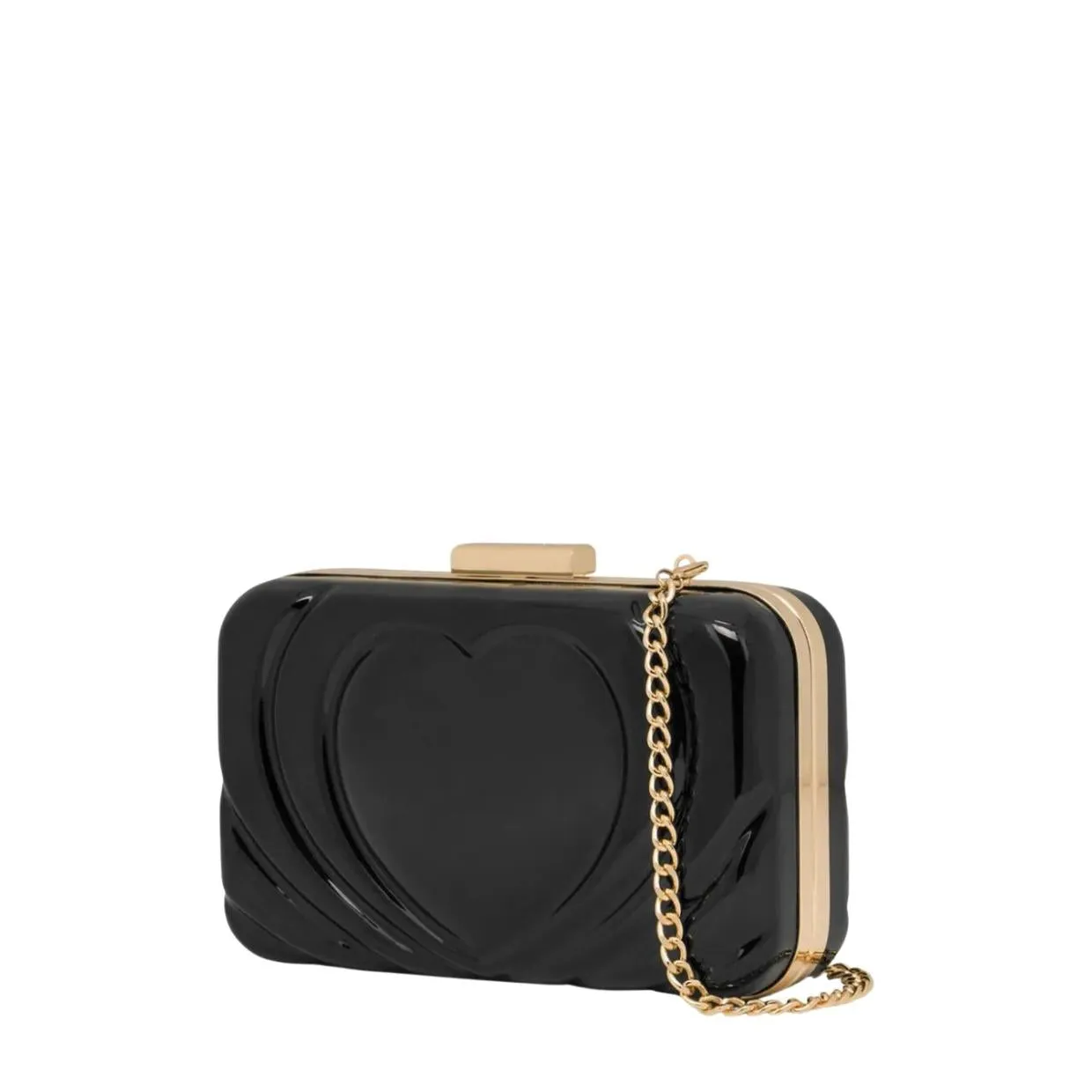 Love Moschino Heart Logo Black Clutch Bag