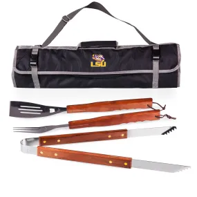 LSU Tigers - 3-Piece BBQ Tote & Grill Set