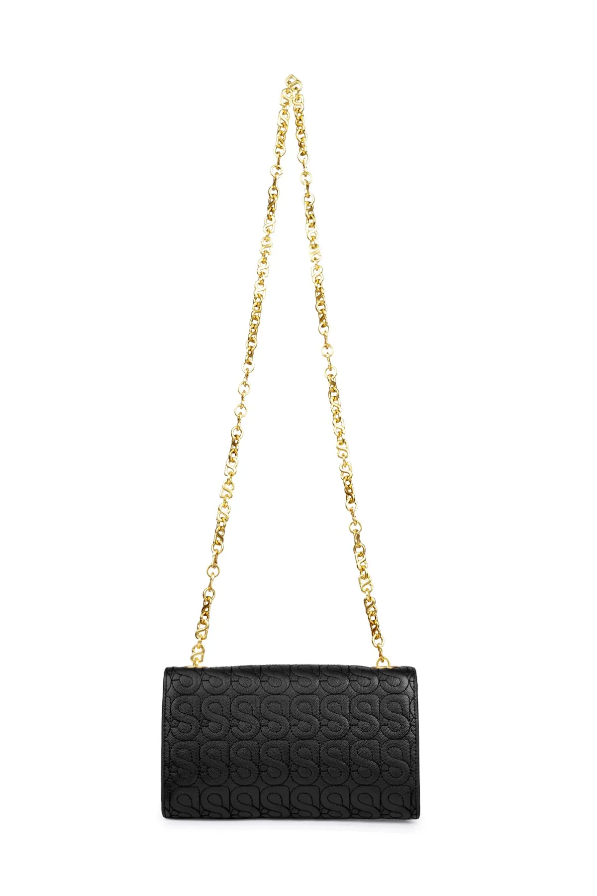 Luna Leather Wallet on Chain - Black