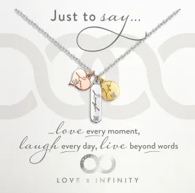 LXI Live, Laugh, Love Pendant- Rhodium