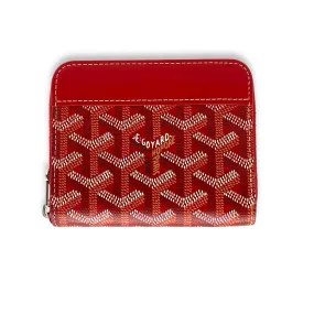 Matignon Wallet Red in Coated Canvas, Silver hardware