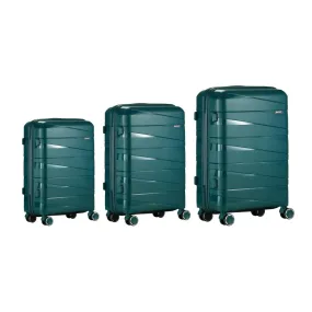 Mazam 3PCS Luggage Set Travel TSA Lock PP Case Green