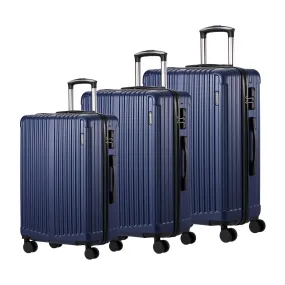 Mazam 3PCS Luggage Suitcase Trolley Set Travel TSA Lock Storage ABS Case Navy