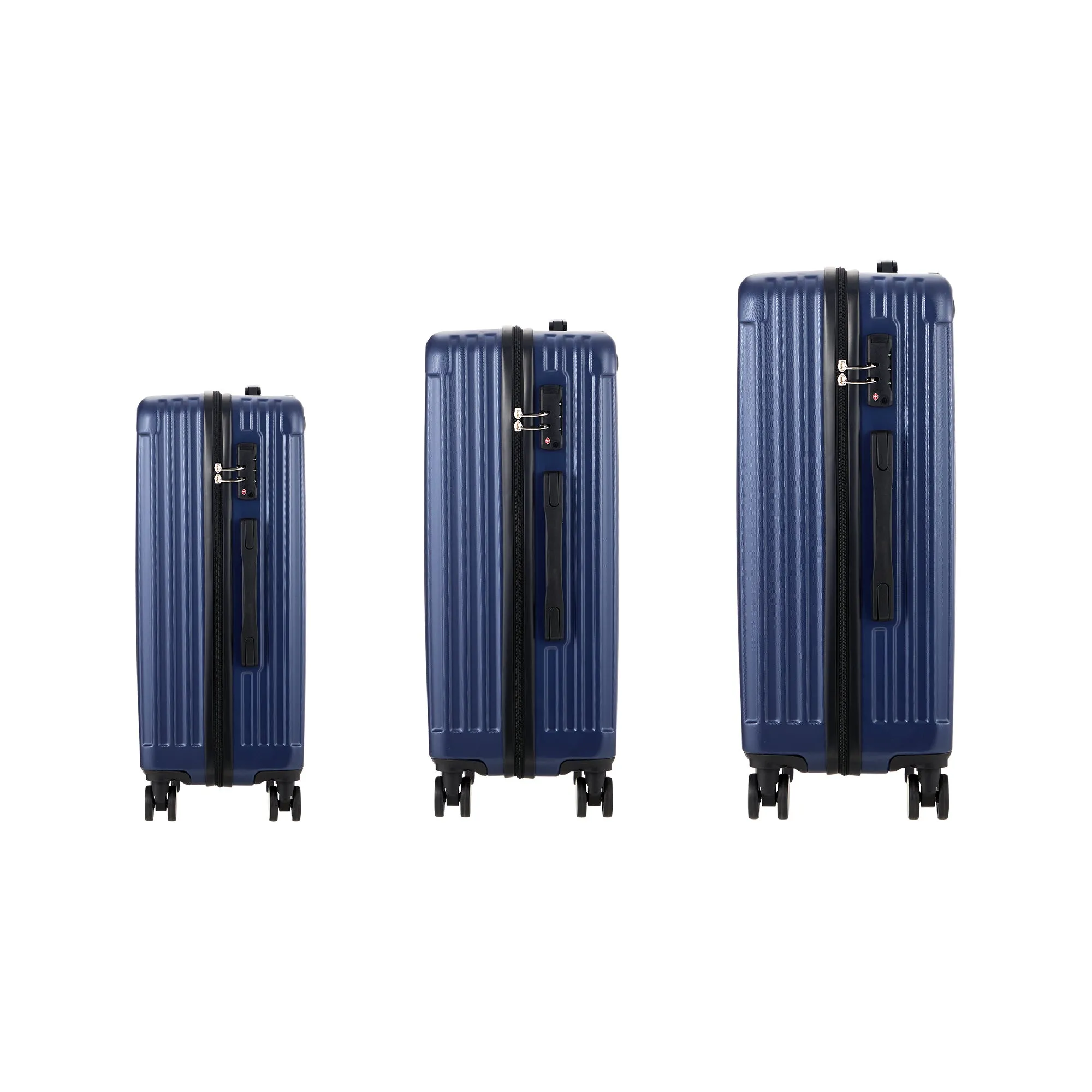 Mazam 3PCS Luggage Suitcase Trolley Set Travel TSA Lock Storage ABS Case Navy