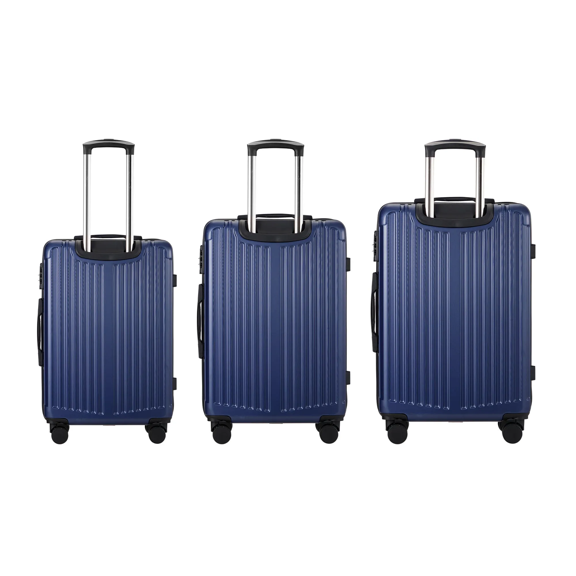 Mazam 3PCS Luggage Suitcase Trolley Set Travel TSA Lock Storage ABS Case Navy