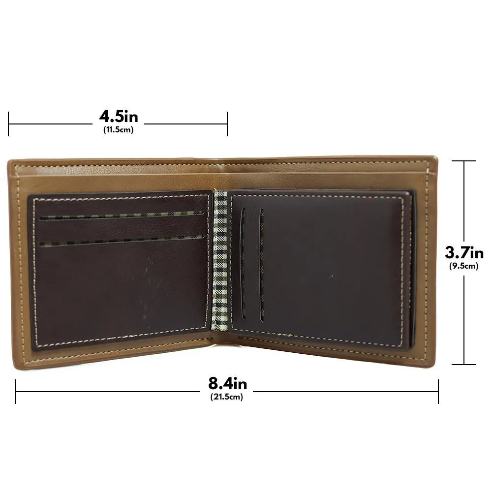 Meaningful Gifts Men's Custom Photo Wallet - Brown Leather